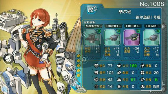 战舰少女罗德尼纳尔逊装备推荐