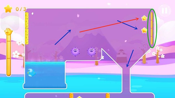 《小鱼飞飞》落樱山谷第86关三星金鱼通关攻略