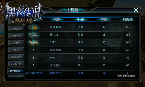 我要上榜! 《黑夜传说》新排行榜