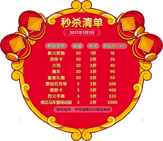 元旦节跑车1折起售！《杀手Online》秒杀跨年夜